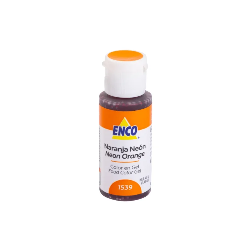 Colorante en Gel ENCO Naranja Neón presentación 40g uso profesional