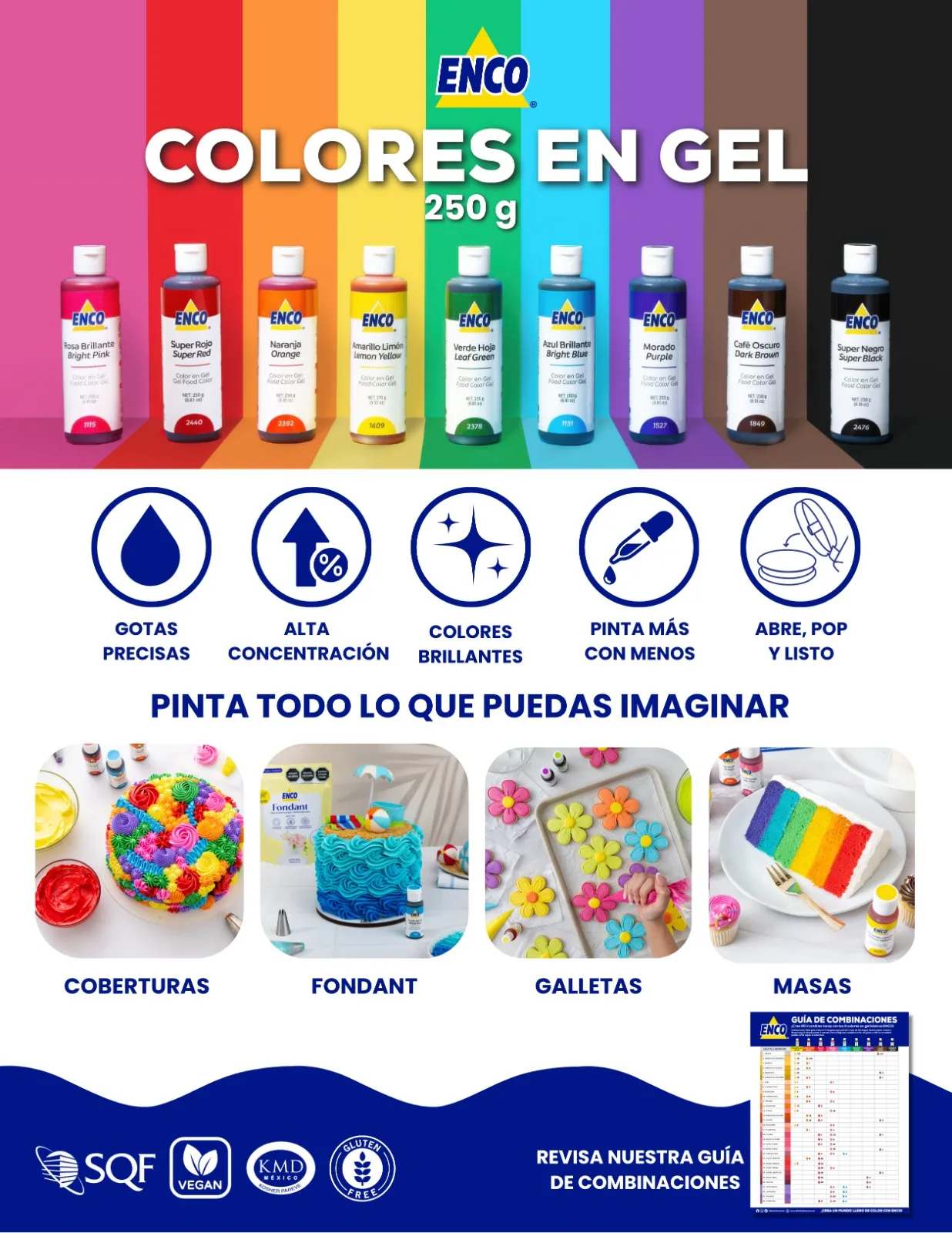colorantes ENCO para reposteria colores intensos en buttercream y decoraciones