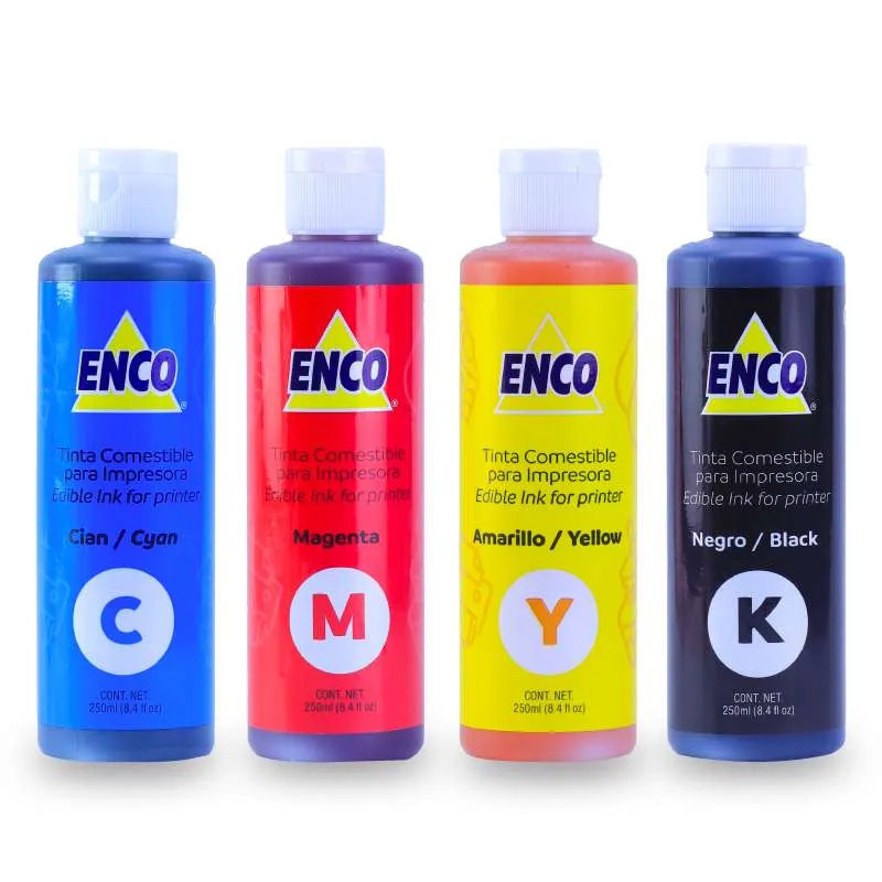Kit de Tintas Comestibles ENCO para impresora caja 4 piezas de 250g
