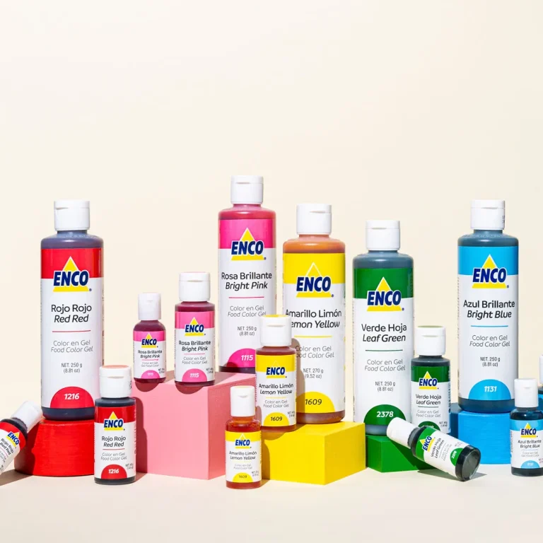 Colorantes alimentarios ENCO en Ecuador ideales para alimentos, bebidas y repostería industrial
