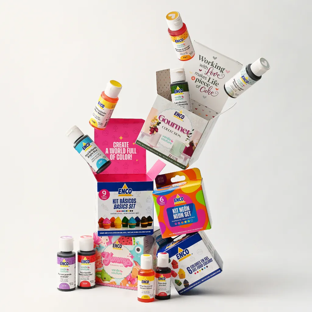 Inicio 5 Kits de colorantes en gel ENCO para repostería profesional