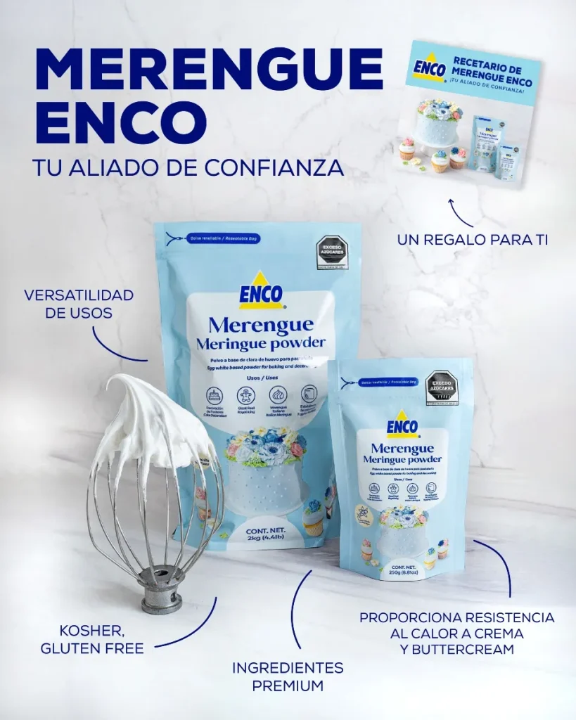 merengue italiano preparado con merengue en polvo ENCO para decorar tortas